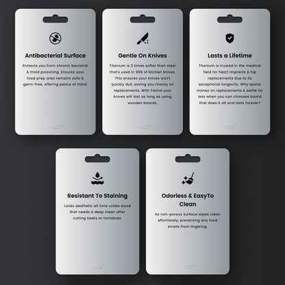 ¡BLACK FRIDAY SALE! The Original Taima™ Pure Titanium Cutting Board | Non-Toxic & Antimicrobial