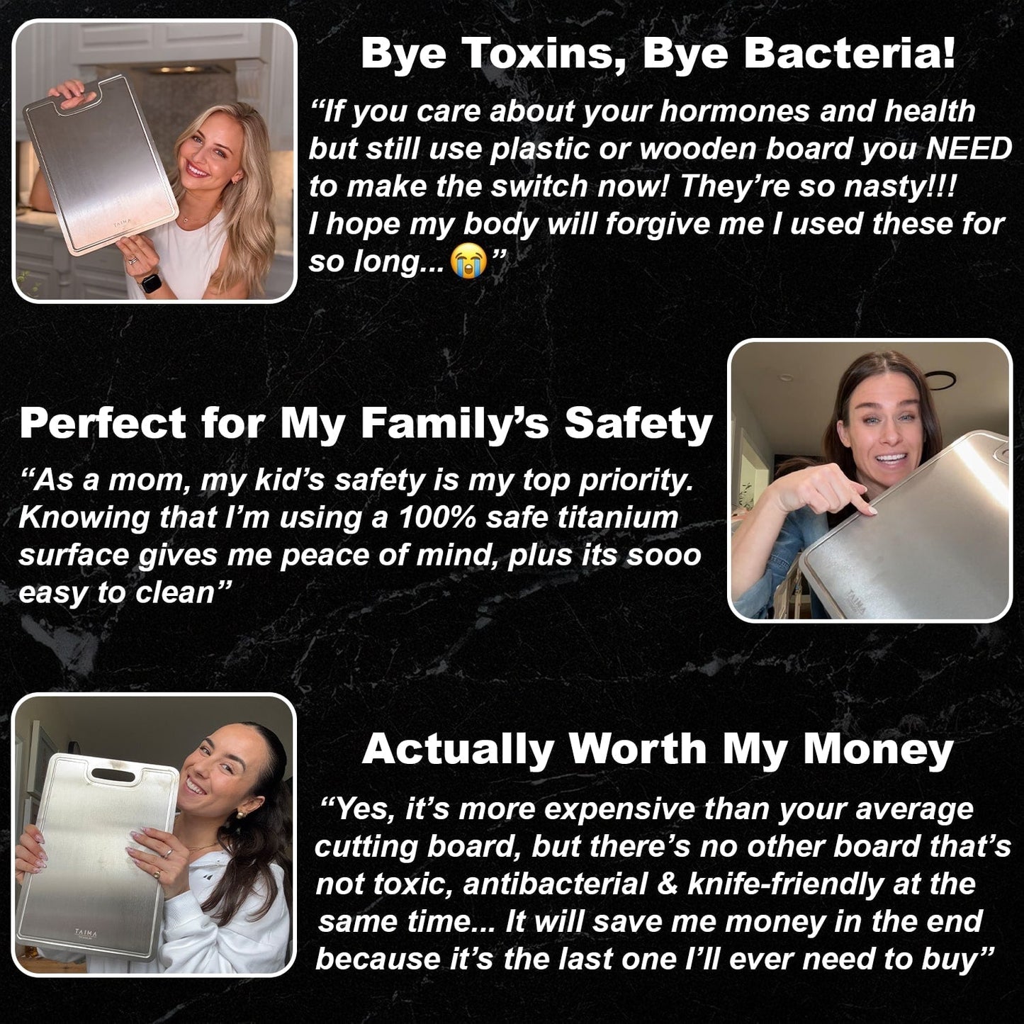 ¡BLACK FRIDAY SALE! Certified Taima® Pure Titanium Cutting Board - V2 Updated Design