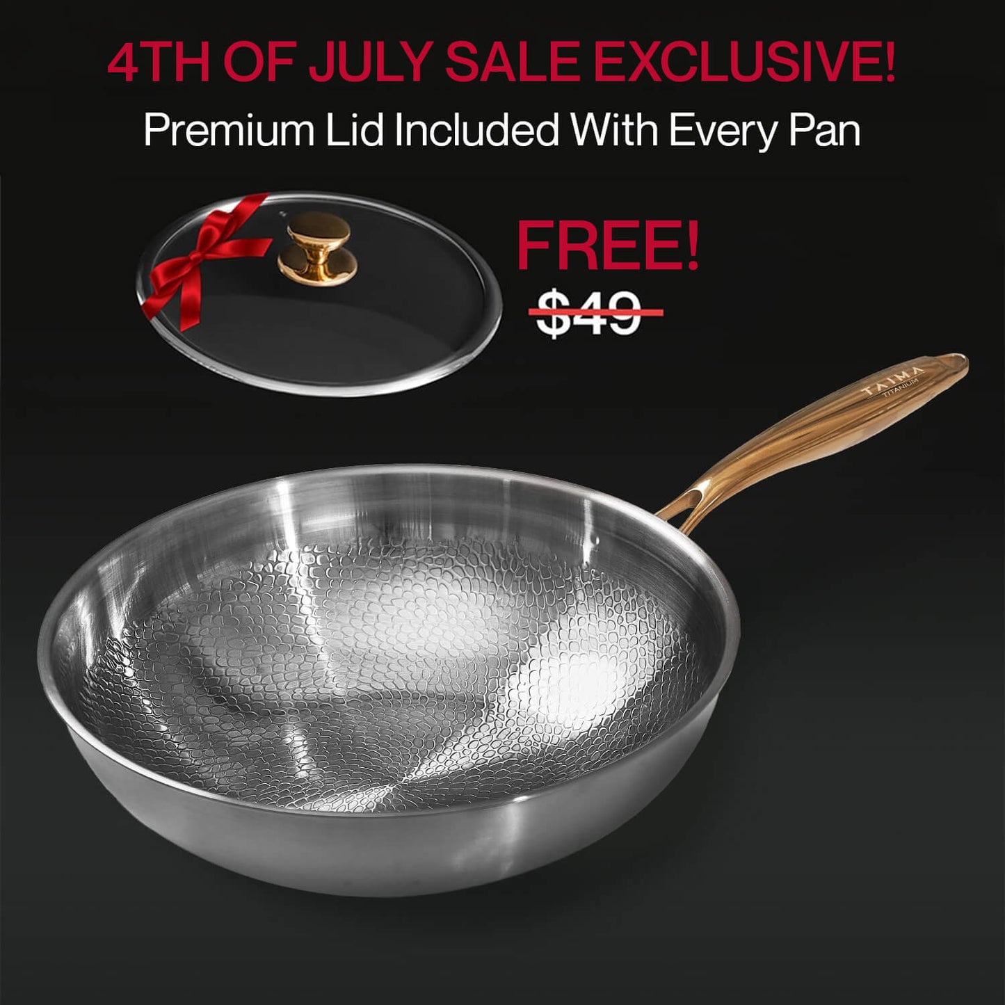 VEXOR Certified Pure Titanium Wok Pan Pro