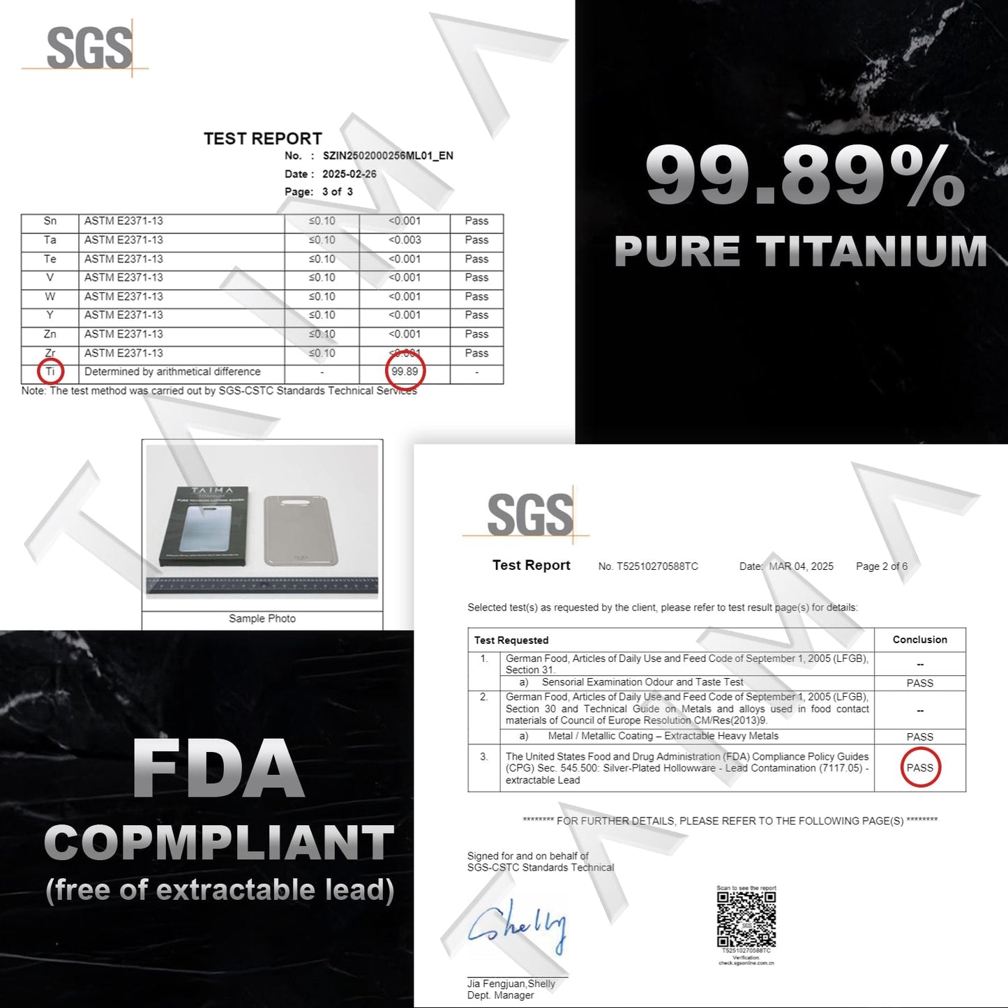 ¡BLACK FRIDAY SALE! Certified Taima® Pure Titanium Cutting Board - V2 Updated Design