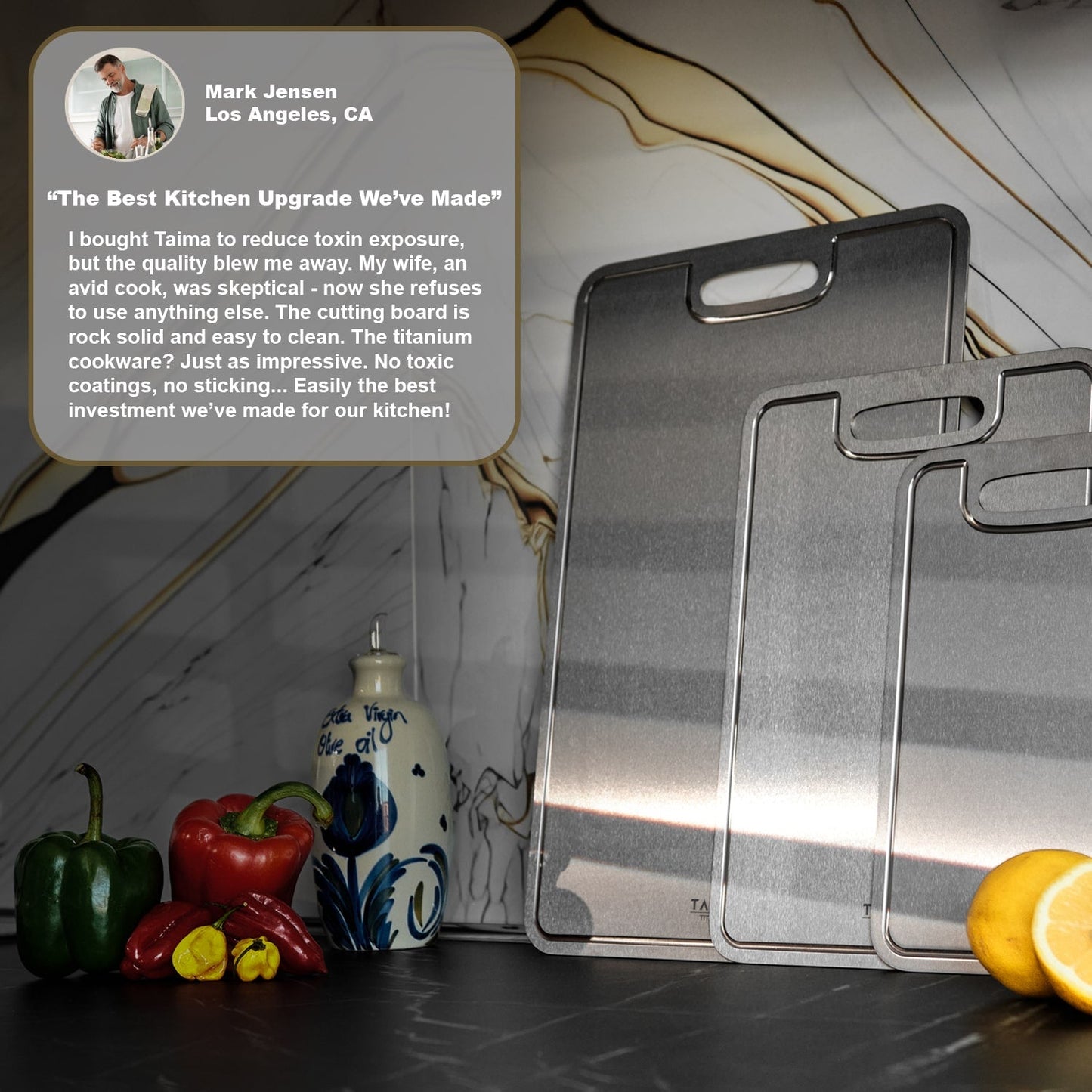 Certified VEXOR Pure Titanium Cutting Board - Size L