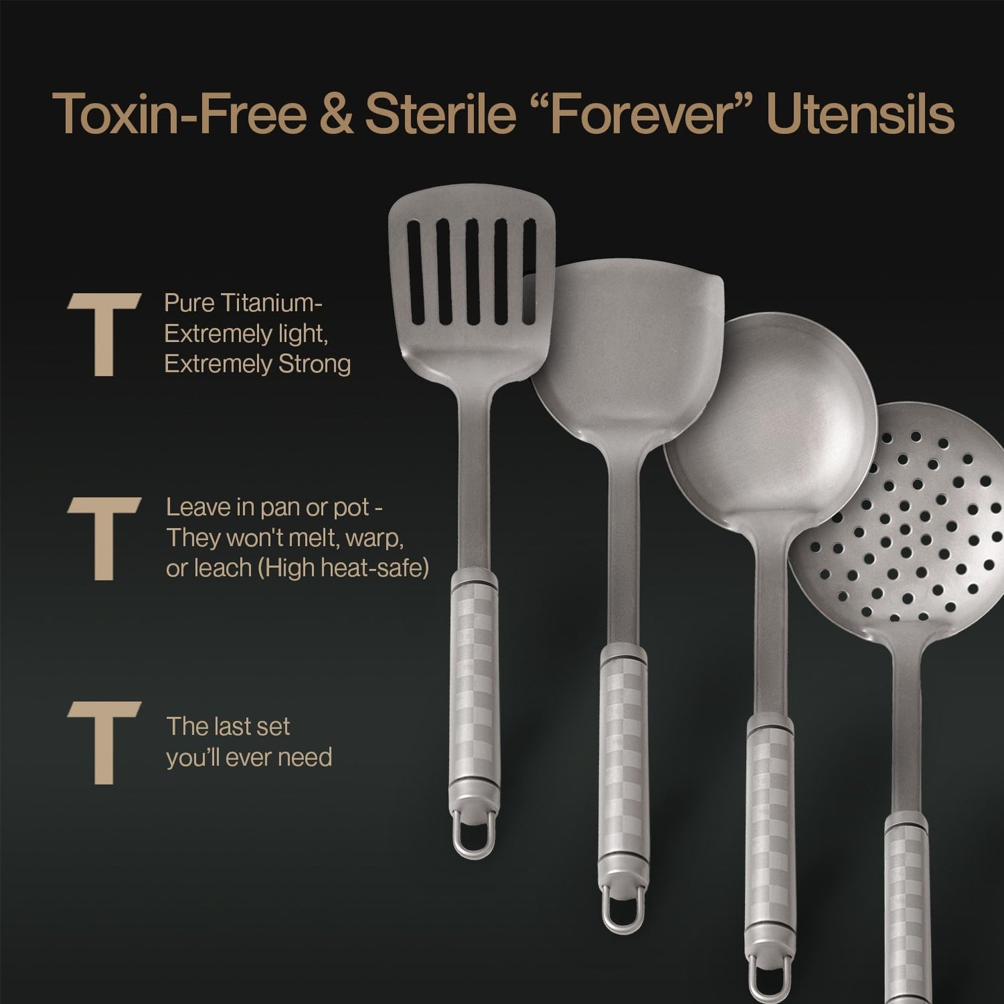 Pure Titanium Utensils Set (8 Piece)